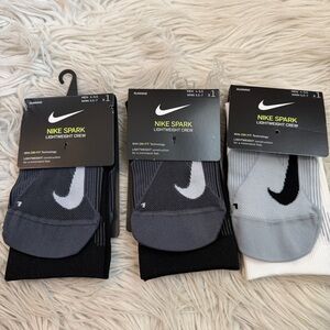 Lot of 3 pairs of new Nike Spark Lightweight Crew Socks women’s 5.5-7